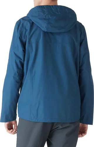 Vista 2 de Outdoor Ventures Chaqueta impermeable plegable para hombre, rompevientos ligera con capucha..
