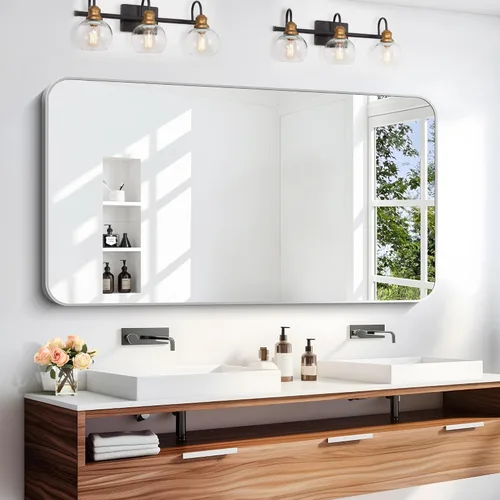 Vista 38 de DESBING 16"x20" Bathroom Mirror for Over Sink, Black Framed Wall Mirror Negro