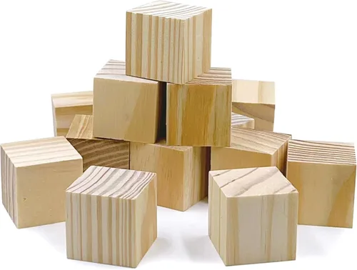 Vista 16 de Bloques de madera para manualidades, cubos de madera sin terminar, bloques cuadrados de madera de pino natural de 1 cm, cubos de madera para artes