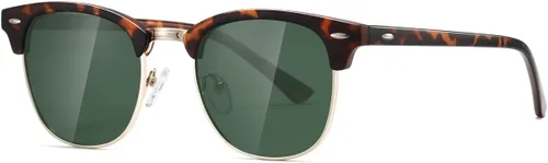 Vista 28 de AEVOGUE Gafas de sol polarizadas para mujeres y hombres semi marco retro gafas de sol AE0369