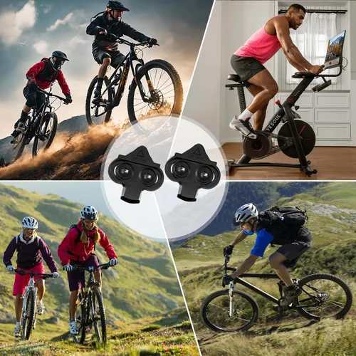 Vista 5 de NAACOO Tacos de bicicleta compatibles con pedales Shimano SPD y Look X-Track para zapatos de ciclismo de interior, ciclismo de montaña al aire SH -51