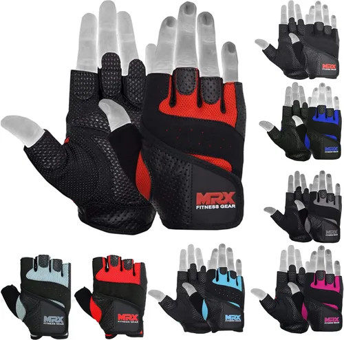 Vista 13 de MRX Guantes de levantamiento de pesas Pro Series Gym Fitness Entrenamiento Culturismo Guantes Tamaños