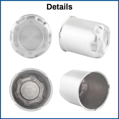 Vista 6 de Tapas Centrales de Rueda de Empuje de 3.27 pulgadas de Aluminio que se Ajustan a Orificio Central de 3.27" para Ruedas y Aros de Camión Remolque RV