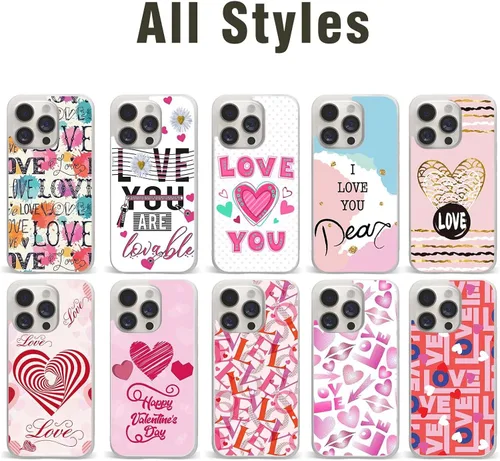 Vista 5 de Fundas de teléfono con diseño de amor para el día de San Valentín, para mujer, para iPhone 11, 12, 13, 14, 15, 16, 17, Pro Max Plus Mini
