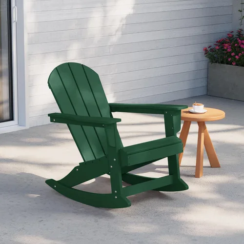 Vista 33 de WestinTrends Silla mecedora Malibu de poliéster para exterior/patio Adirondack, Negra