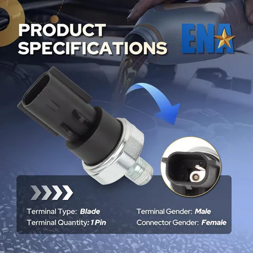 Vista 6 de ENA Interruptor de sensor de presión de aceite para PS404 4868672AA 5149059AA compatible con Dodge Ram 1500 2500 3500 Dakota Jeep Grand Cherokee