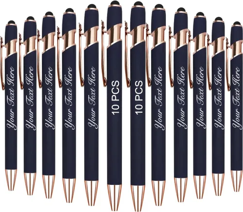 Vista 32 de 10 bolígrafos personalizados con nombre y texto para mujeres y hombres, bolígrafos personalizados con grabado gratis, regalos para negocios