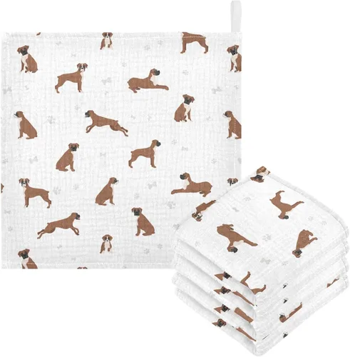 Vista 45 de Toallas de algodón para bebé, toallas de baño unisex para recién nacidos, toallitas naturales para piel delicada, 11.8 x 11.8 pulgadas, paquete de 5