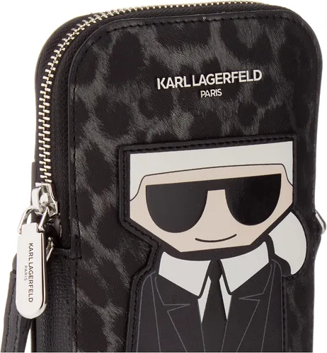 Vista 3 de Karl Lagerfeld Paris Crossbody, negrogris leopardo Maybelle, NegroGry Leopard Maybelle, talla única