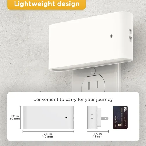 Vista 6 de L LOHAS LED - Luz nocturna LED, paquete de 2 luces nocturnas LED modernas enchufables en la pared con sensor de atardecer a amanecer, 0-100LM