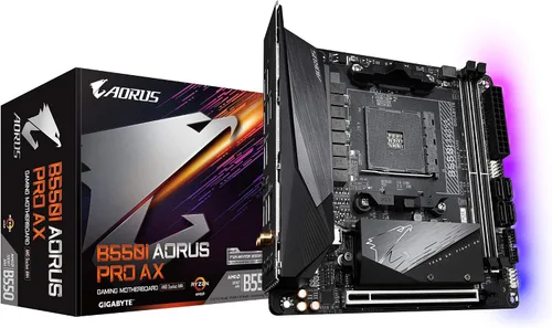 Vista 5 de Cooler Master NR200P MAX SFF - Funda Mini-ITX de factor de forma pequeño y GIGABYTE B550I AORUS PRO AX, AM4 AMD/B550/Mini-Itx/Dual M.2/SATA