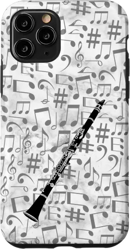 Vista 29 de Clarinet Phone Case - Music Notes - White Background Case for iPhone 17