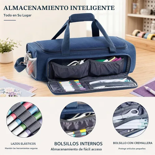 Vista 5 de Estuche de transporte completamente abierto para Cricut Explore 5 con gran Azul