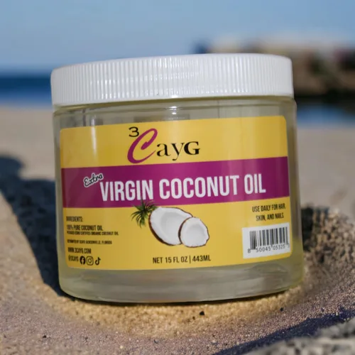 Vista 2 de 3CAYG Aceite de coco virgen extra de 15 oz para una piel más suave, crecimiento del cabello y cuidado de las uñas