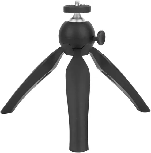 Vista 7 de Mini trípode, 14.5cm/5.7in Altura de trabajo Mesa Pequeño Teléfono Trípode Montaje en Trípode Cámara Web Soporte Live Steming Trípode, Negro