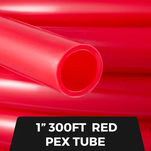 Vista 2 de Happybuy Tubo PEX 1 pulgada, 91 metros Tubo PEX para plomería de agua radiante sin barrera Pex-B?1" Sin barrera/91M/Rojo?