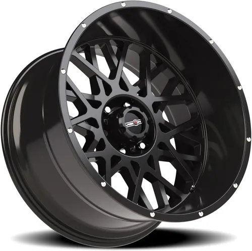 Vista 2 de Vision 412 Rocker 20x12 8x6.5 pulgadas -51mm Llanta de rueda negra brillante de 20 pulgadas
