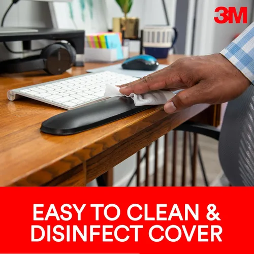 Vista 4 de 3M Reposamuñecas de gel para teclados, tecnología 3M Gel calmante y cubierta suave satinada para comodidad y apoyo durante todo el día, duradero