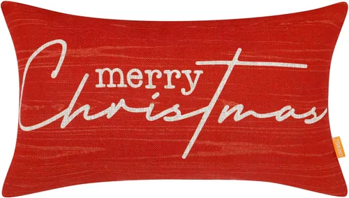 Vista 13 de Funda de almohada decorativa de Navidad de 12 x 20 pulgadas, funda de almohada lumbar de poliéster de Navidad, funda de cojín de granja para sofá