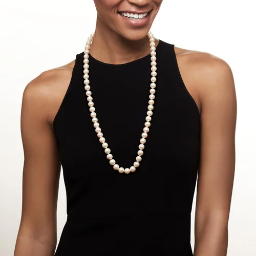 Vista 6 de Ross-Simons 11-12mm Cultured Pearl Necklace With 14kt Yellow Gold