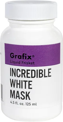 Vista 6 de Grafix Incredible White Mask - Mascarilla líquida de látex extraíble confiable para medios a base de agua, perfecta para usar con tintas de alcohol