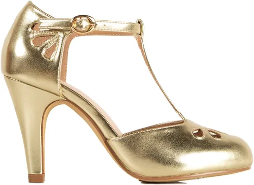 Vista 2 de Adams Pepper - Zapatos de tacón, estilo retro, con correa en T