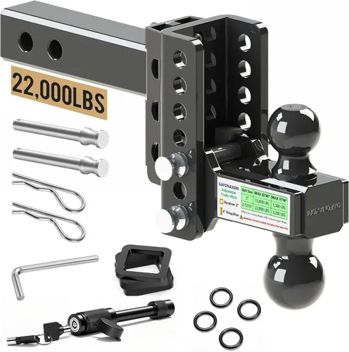Vista 11 de Enganche de remolque ajustable para receptor de 2 pulgadas, caída