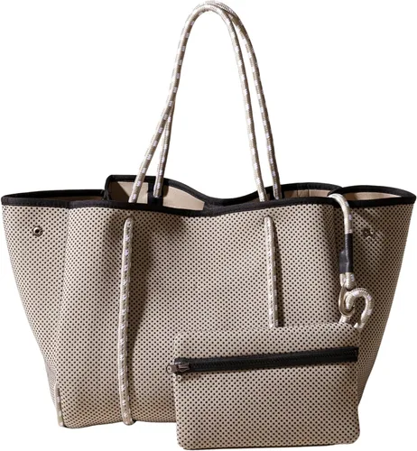 Vista 25 de POPUPS Bolso grande de neopreno para mujer - Bolso de mano de diseñador para todos los días, para el trabajo, la playa y viajes con bolsillos