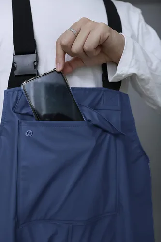 Vista 2 de RainRider Pantalones de lluvia con peto de trabajo para hombres y mujeres, pantalones resistentes al agua, pantalones de trabajo, overol de pesca