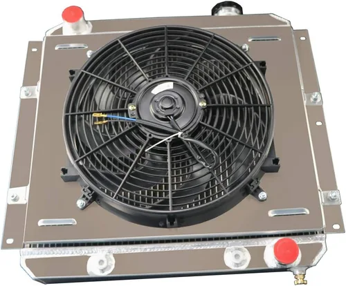 Vista 3 de ALLOYWORKS Radiador de aluminio de 3 hileras+ventilador de cubierta+relé para Toyota Land Cruiser FJ40 FJ45 3.9/4.2L gasolina EE. UU Full aluminum