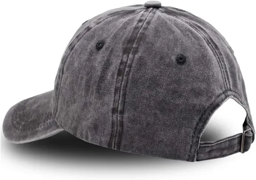 Vista 3 de KKMKSHHG Gorra de béisbol unisex de algodón teñido lavado ajustable para papá Logotipo Bordado Negro