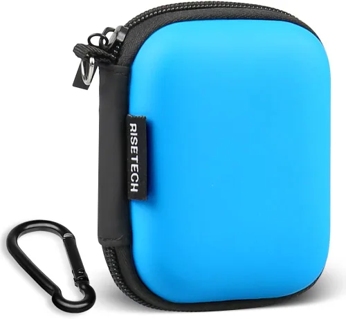 Vista 12 de Funda rígida para auriculares, bolsa de almacenamiento de auriculares de EVA, pequeña bolsa con cremallera compatible con auriculares con cable, JBL