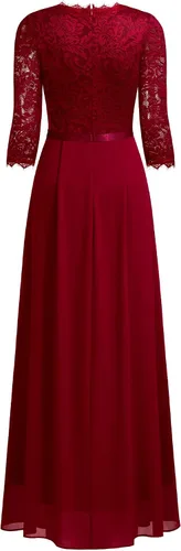 Vista 4 de MISSMAY - Vestido largo, de encaje floral, formal, para mujer, con mangas 23