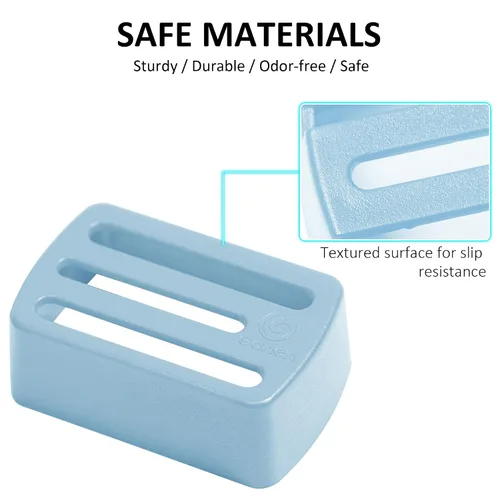 Vista 3 de Protector de liberación de hebilla para asientos infantiles, ayuda a prevenir el prensado accidental por parte de los niños, paquete de 2 (azul)