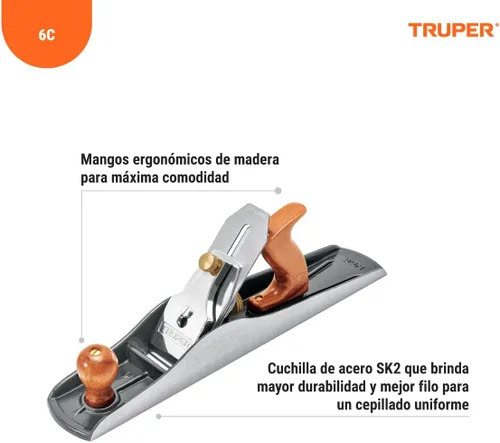 Vista 2 de TRUPER Planos de banco dentados 6C 2 3/8" (60 mm)