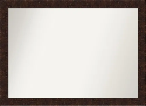 Vista 129 de Amanti Art Espejo de baño de bronce para sobre fregadero, 24 x 24 pulgadas, espejo de tocador cuadrado estrecho de bronce Manhattan, marco de madera