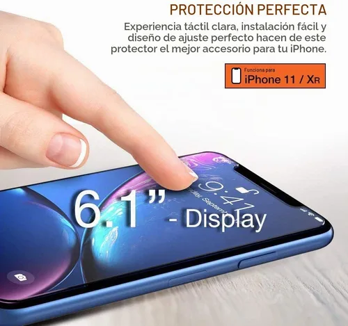 Vista 3 de Trianium Protector de pantalla de vidrio templado diseñado para Apple iPhone 11 (2019) / iPhone XR (2018), paquete de 3 películas de vidrio 9H HD