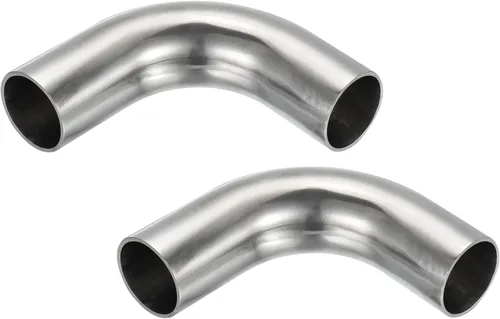 Vista 18 de PATIKIL Codo de 90 grados con curvatura de mandril, codo de escape de 1 pulgada OD de acero, conector de tubería de escape 304 de acero inoxidable
