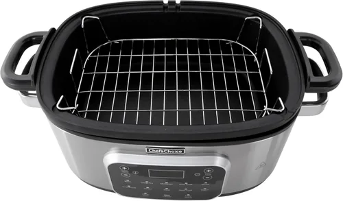 Vista 5 de Chef'sChoice Multicooker, recipiente antiadherente multiusos de gran capacidad de 6 cuartos y control de temperatura variable con mantener el calor