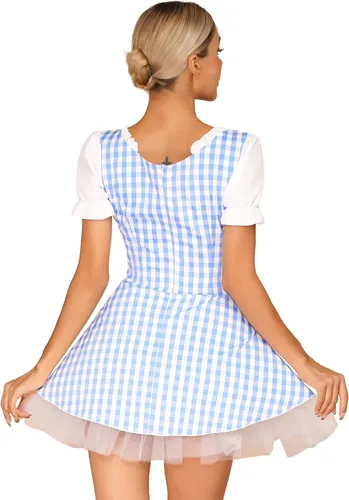 Vista 5 de MSemis Disfraz de sirvienta francesa para mujer, disfraz de uniforme de anime, cosplay, ropa de club
