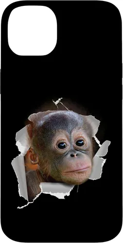 Vista 15 de Funda para disfraz con cara de Utan para iPhone 16 con diseño divertido de mono Orang Utan