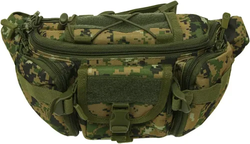 Vista 12 de Riñonera táctica militar impermeable WR para escalada al aire libre, pesca, correr, caza, compatible con iPhone 8 7 7 plus (camuflaje ACU)