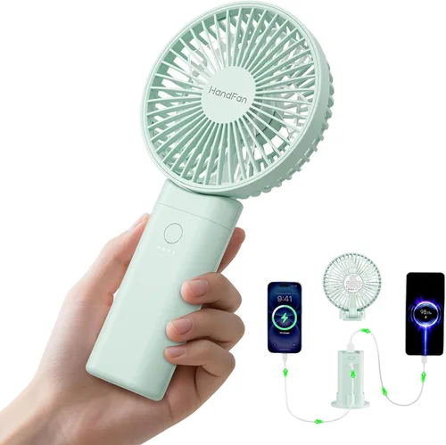 Vista 11 de HandFan Actualizado Ventilador de Mano Silencioso de 10,000 mAh - 4.5 Pulgadas Ventiladores de Mano Grandes Recargables, Ventilador Portátil