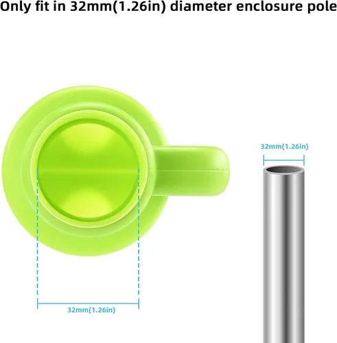 Vista 4 de Tapa de poste para trampolín de 1.26 pulgadas de diámetro para gancho de red, 6 piezas, verde, solo cabe en poste de trampolín de 1.26 pulgadas