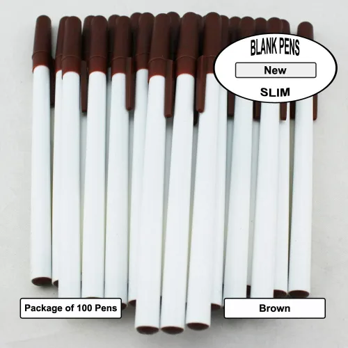 Vista 2 de EZPENCILS & GIFTS - Bolígrafos en blanco a granel - Agarre - Bolígrafos de tinta negra - Bolígrafos delgados - Cuerpo blanco y detalles marrones