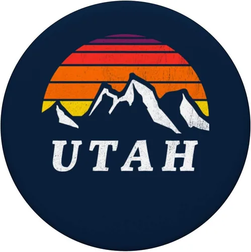 Vista 3 de Utah - Popsocket de montaña estilo retro de la década de los setenta para teléfonos y tabletas