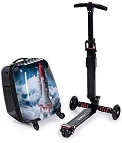Vista 4 de Scootz Equipaje de scooter para niños maleta de paseo para niños dirección segura equipaje de paseo para niños con maleta de transporte extraíble