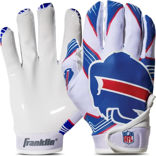 Vista 20 de Franklin Sports - Guantes de receptor de fútbol americano juvenil de la NFL, par de guantes de fútbol para niños con logotipos de equipos de la NFL