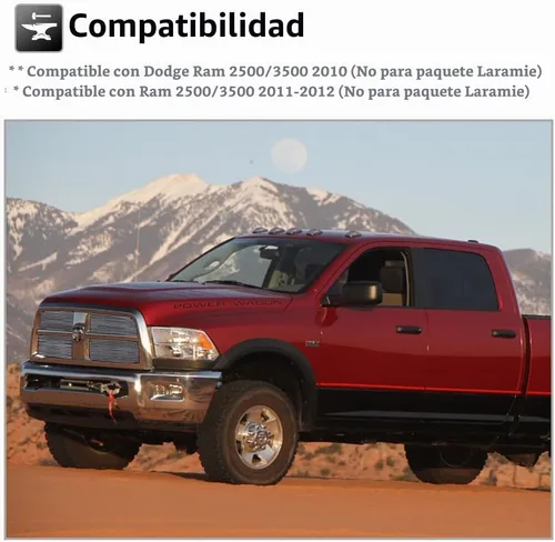Vista 2 de Billet Grille Chrome Grill Insert Combo para Dodge Ram 2500/3500 2010-2012