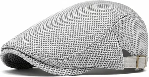 Vista 9 de Sombrero de malla para hombre, transpirable, para verano, boina, Gatsby, hiedra, gorra de conducción, gorra de golf ajustable